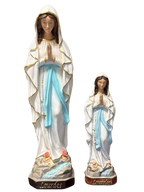 Statua della Madonna di Lourdes in Vetroresina – Dipinta a Mano - Notaro Manufatti