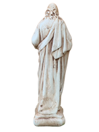 Sacro Cuore In Cemento 40H Anticato Marrone - Notaro Manufatti