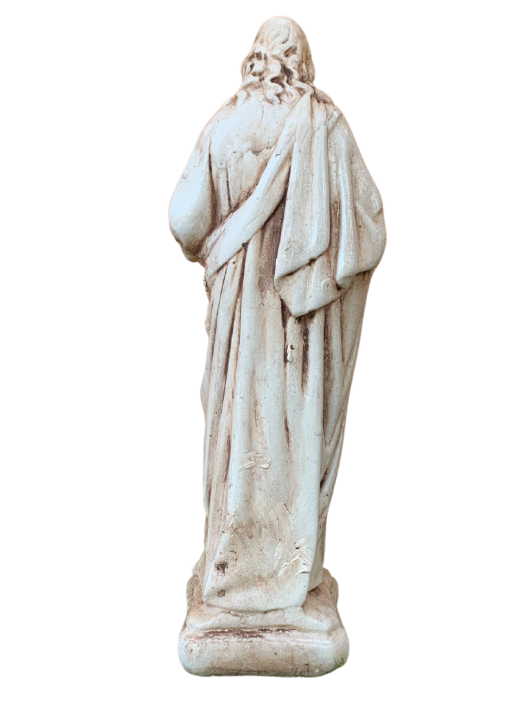 Sacro Cuore In Cemento 40H Anticato Marrone - Notaro Manufatti