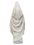 Madonna Immacolata Miracolosa Base Quadrata in Cemento H60 Anticata Beige - Notaro Manufatti