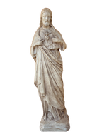 Sacro Cuore In Cemento 60H Anticato Marrone