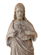 Sacro Cuore In Cemento 60H Anticato Marrone