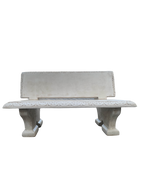Panchina Artistica Con Schienale in Cemento Bianco – Finitura Anticata Beige - Notaro Manufatti