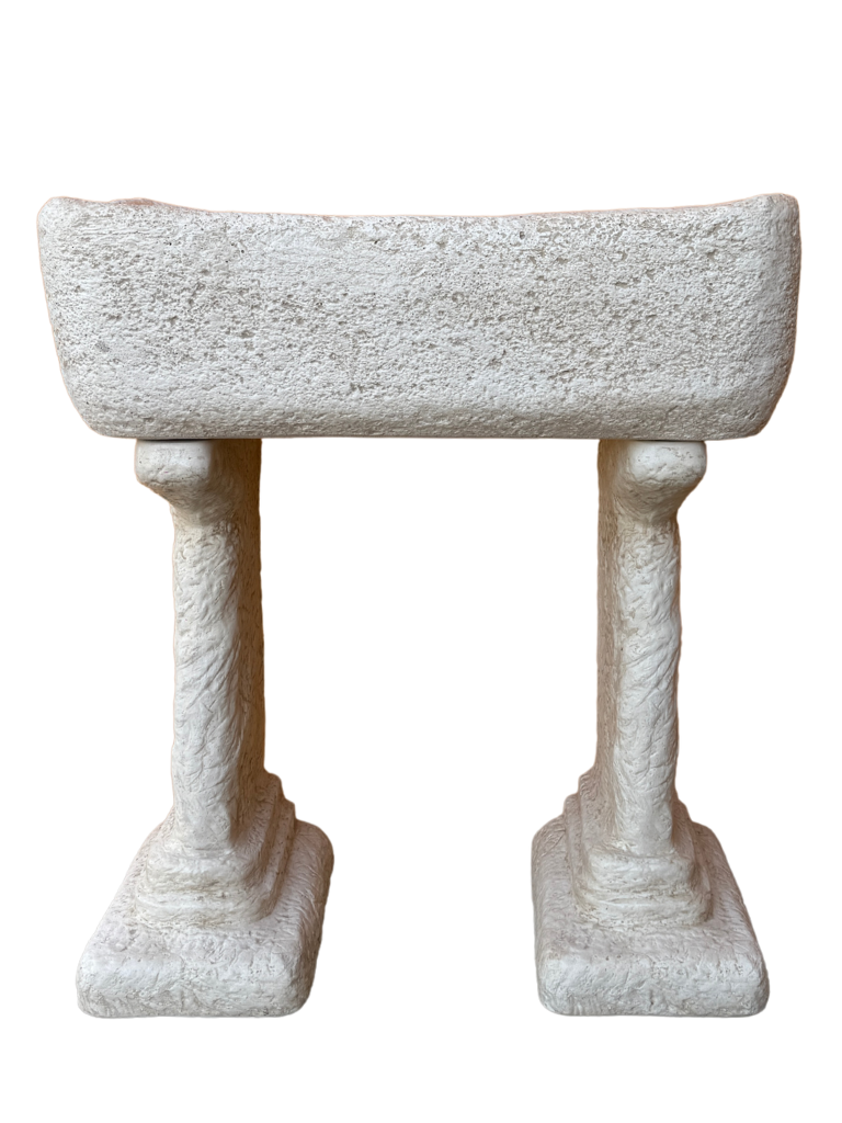 Lavabo Rustico in Cemento Anticato Beige - Stile Artigianale e Resistente - Notaro Manufatti