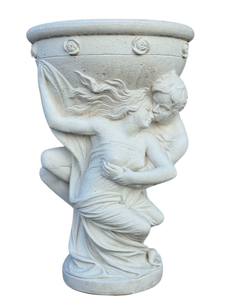 Porta Vaso Amore e Psiche - Bianco - Notaro Manufatti