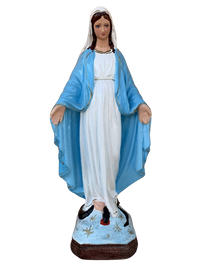 Madonna Immacolata Miracolosa in Cemento H40 - Lavorazione Artigianale a Colori