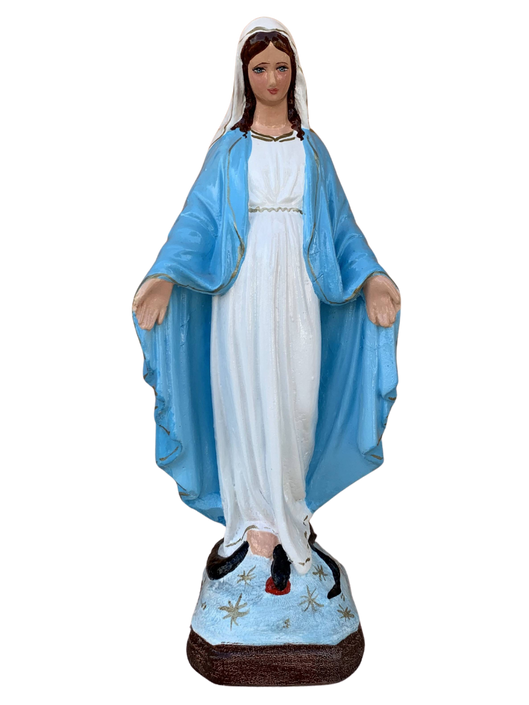 Madonna Immacolata Miracolosa in Cemento H40 - Lavorazione Artigianale a Colori - Notaro Manufatti