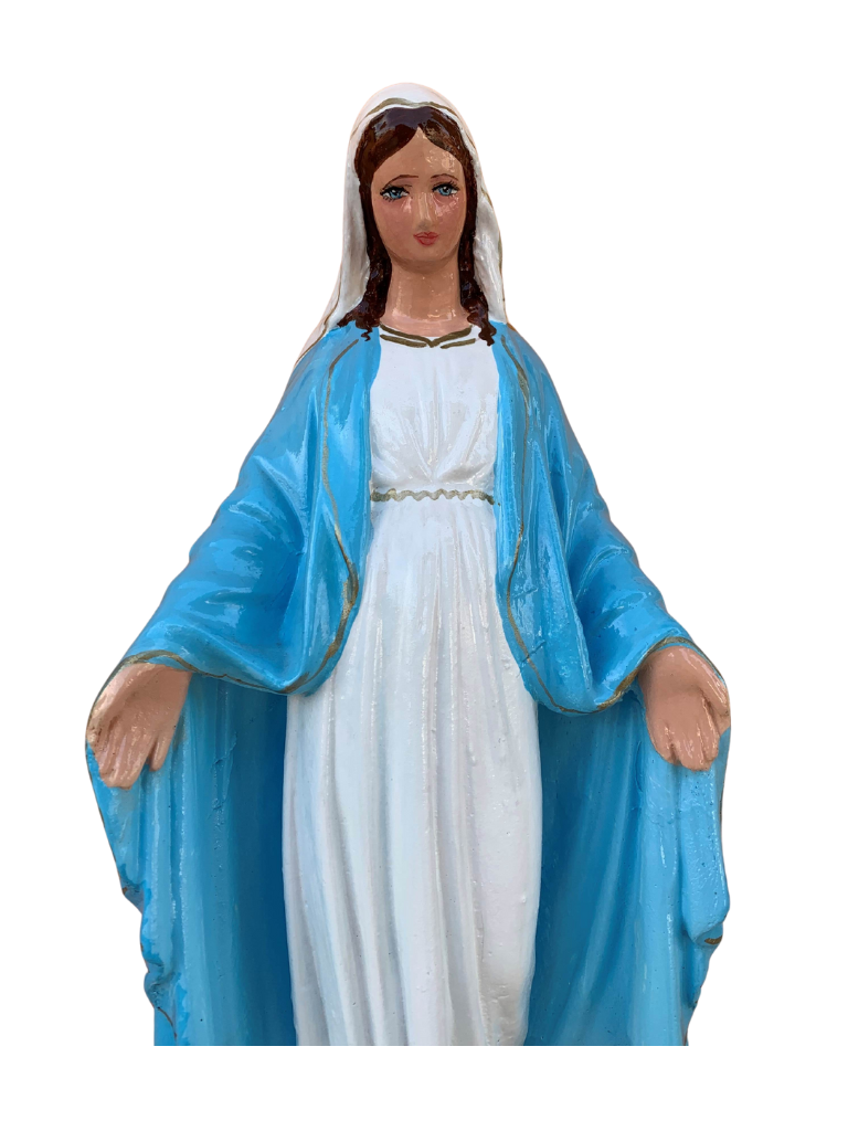 Madonna Immacolata Miracolosa in Cemento H40 - Lavorazione Artigianale a Colori - Notaro Manufatti