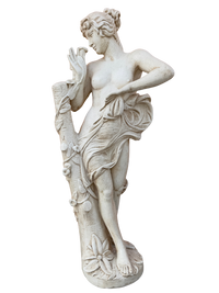 Statua ‘Flora’ in Cemento– La Dea della Natura Anticata Beige