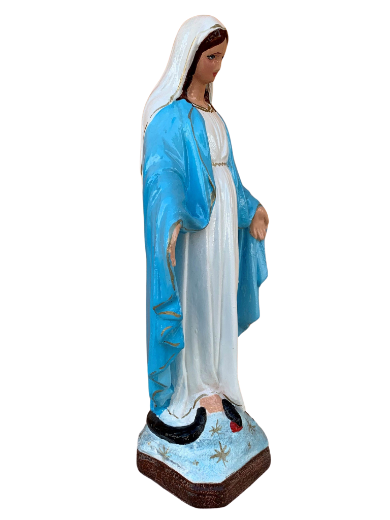 Madonna Immacolata Miracolosa in Cemento H40 - Lavorazione Artigianale a Colori - Notaro Manufatti