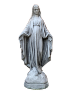 Madonna Immacolata Miracolosa in Cemento H40 Anticata Grigia - Notaro Manufatti