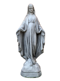 Madonna Immacolata Miracolosa in Cemento H40 Anticata Grigia