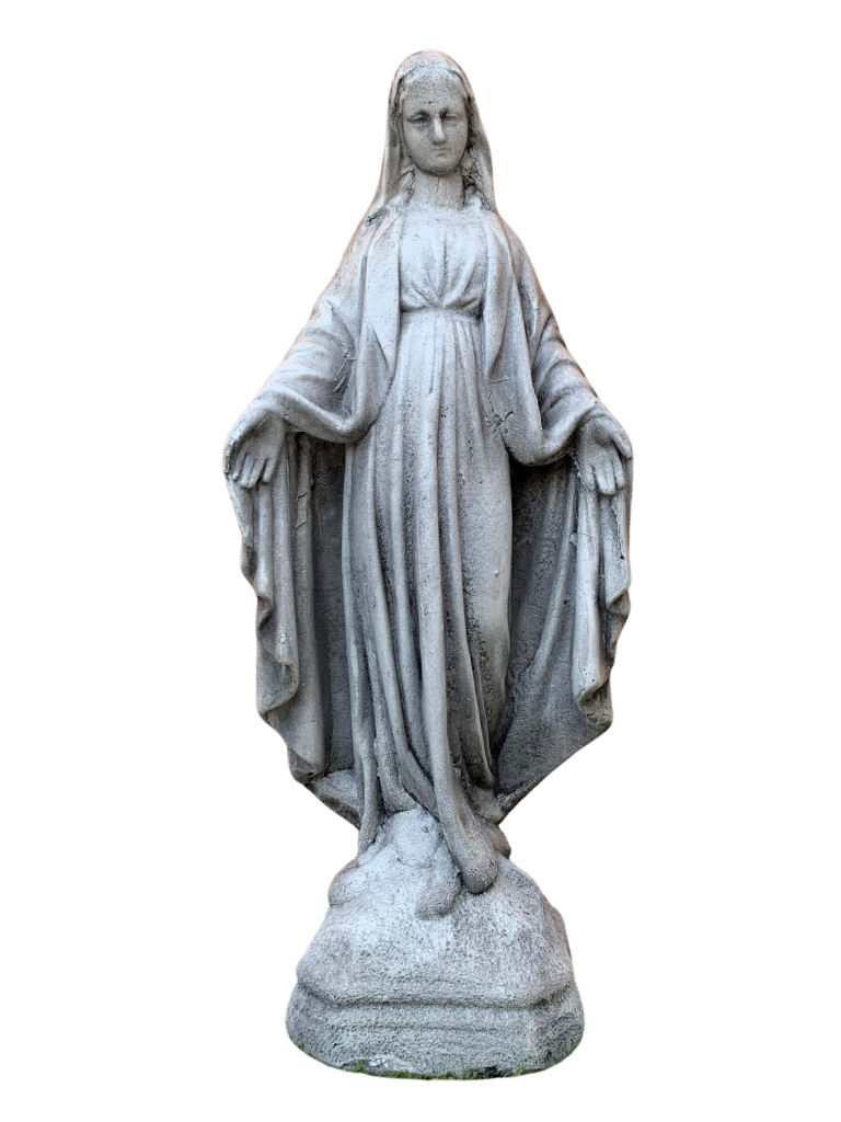 Madonna Immacolata Miracolosa in Cemento H40 Anticata Grigia - Notaro Manufatti