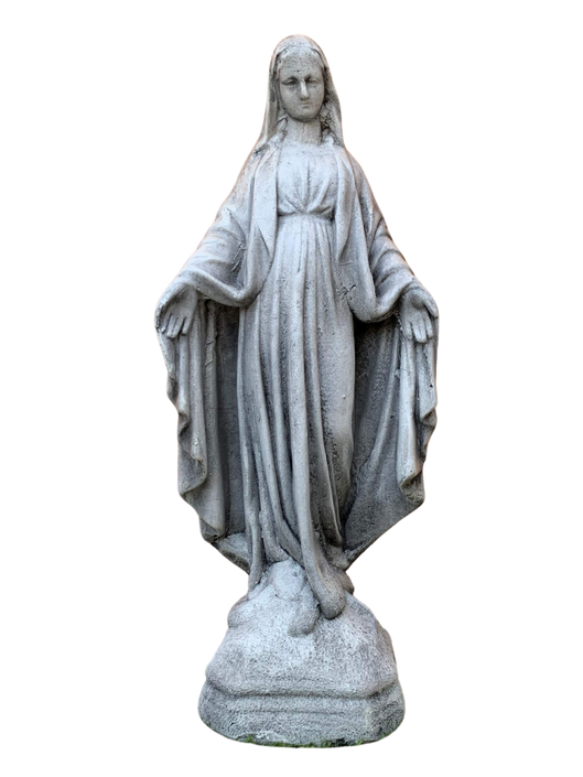 Madonna Immacolata Miracolosa in Cemento H40 Anticata Grigia - Notaro Manufatti