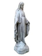 Madonna Immacolata Miracolosa in Cemento H40 Anticata Grigia - Notaro Manufatti