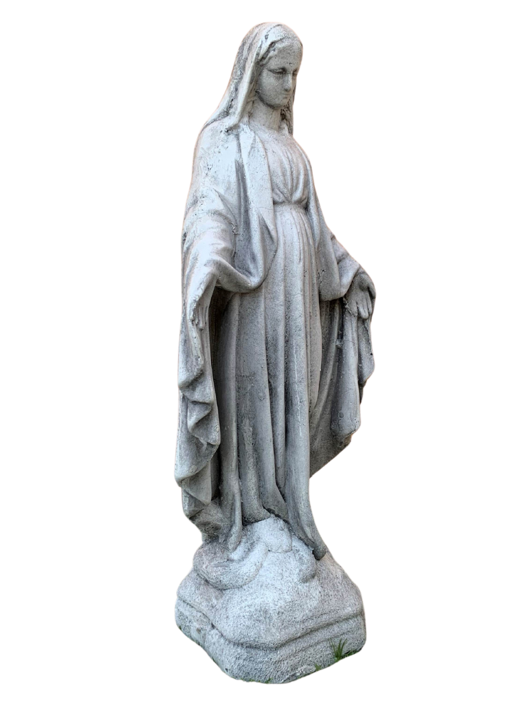 Madonna Immacolata Miracolosa in Cemento H40 Anticata Grigia - Notaro Manufatti