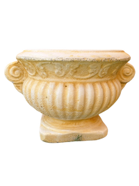 Vaso in Cemento Fabio Giallo Antichizzato Artigianale Made in Italy