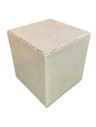 Cubo Stone - Tavolino o Sgabello in Cemento dal Design Moderno Anticato Beige - Notaro Manufatti