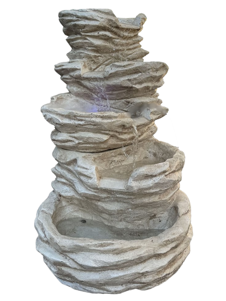 Fontana Cascata in Cemento con Pompa e Illuminazione - Notaro Manufatti