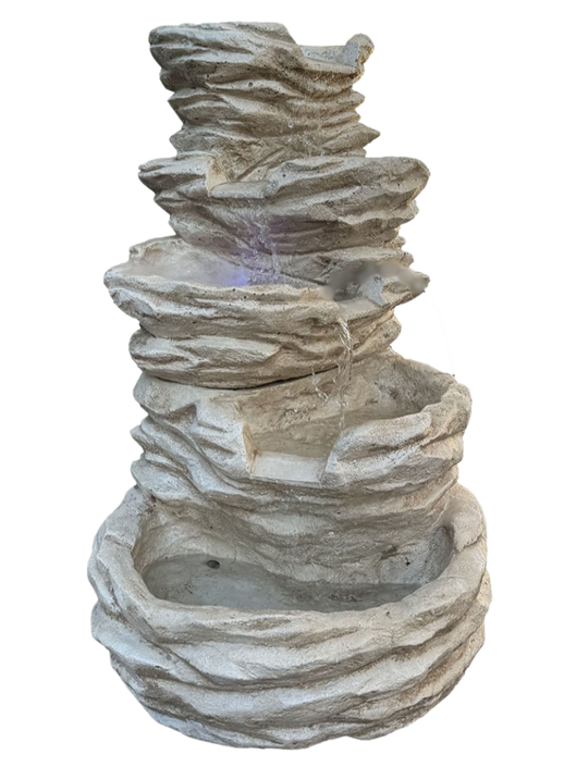 Fontana Cascata in Cemento con Pompa e Illuminazione - Notaro Manufatti