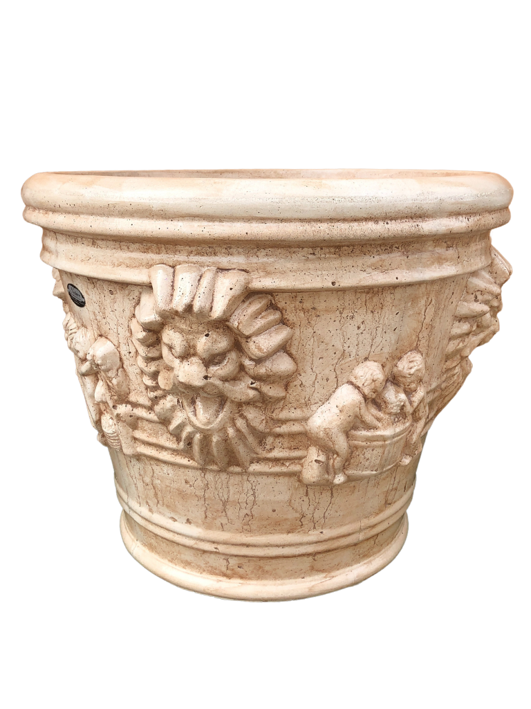 Vaso Leone Gigante Anticato Marrone - Notaro Manufatti