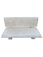 Panchina Artistica Con Schienale in Cemento Bianco – Finitura Anticata Beige - Notaro Manufatti