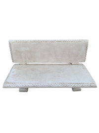 Panchina Artistica Con Schienale in Cemento Bianco – Finitura Anticata Beige