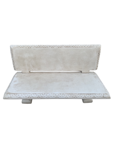 Panchina Artistica Con Schienale in Cemento Bianco – Finitura Anticata Beige - Notaro Manufatti