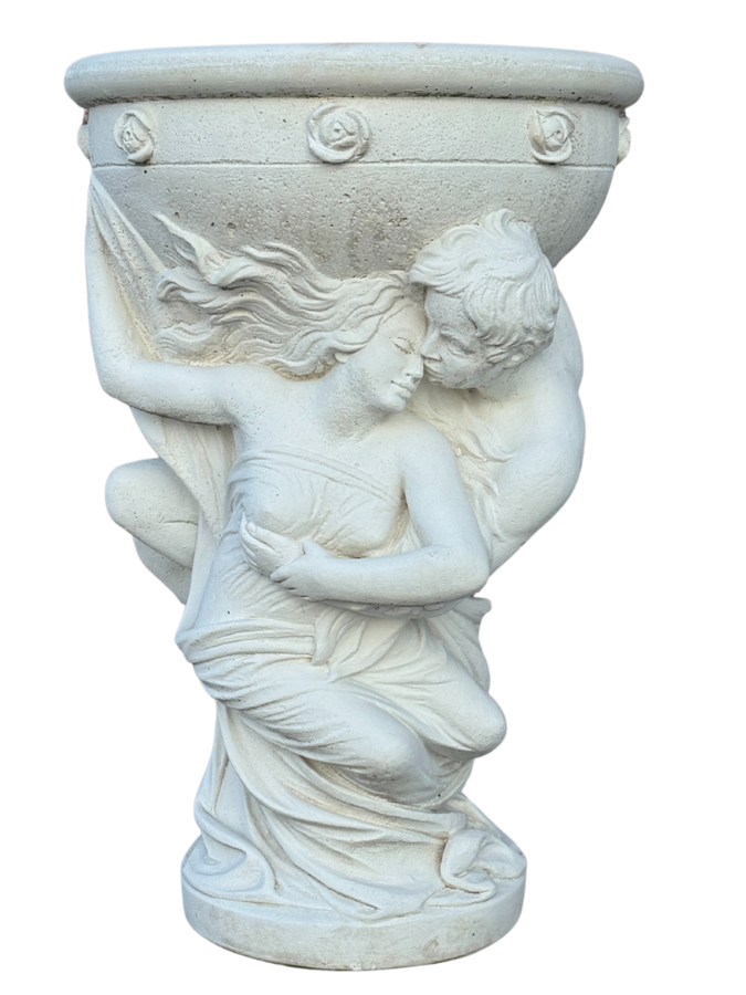 Porta Vaso Amore e Psiche - Bianco