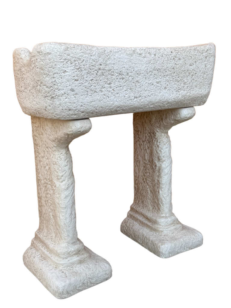 Lavabo Rustico in Cemento Anticato Beige - Stile Artigianale e Resistente - Notaro Manufatti