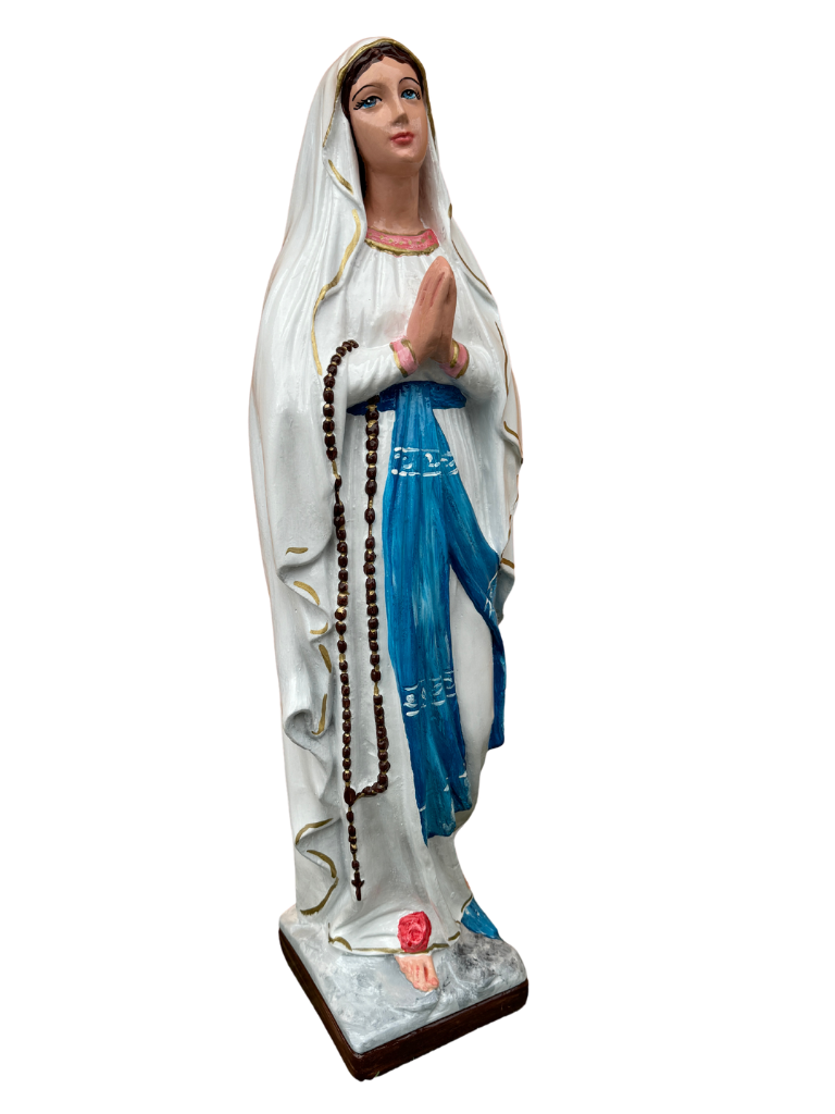 Madonna di Lourdes in Cemento 80 cm – Lavorazione Artigianale a Colori - Notaro Manufatti