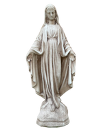 Madonna Immacolata Miracolosa in Cemento H40 Anticata Marrone - Notaro Manufatti
