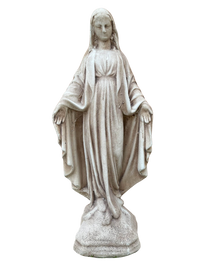 Madonna Immacolata Miracolosa in Cemento H40 Anticata Marrone