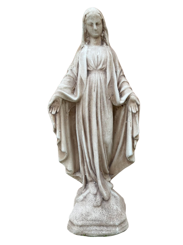 Madonna Immacolata Miracolosa in Cemento H40 Anticata Marrone - Notaro Manufatti
