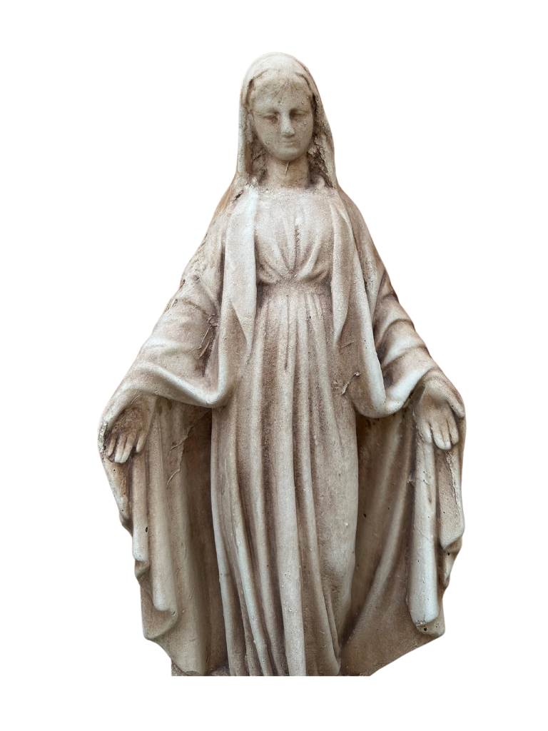 Madonna Immacolata Miracolosa in Cemento H40 Anticata Marrone - Notaro Manufatti