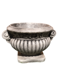 Vaso in Cemento Fabio Grigio Antichizzato Artigianale Made in Italy