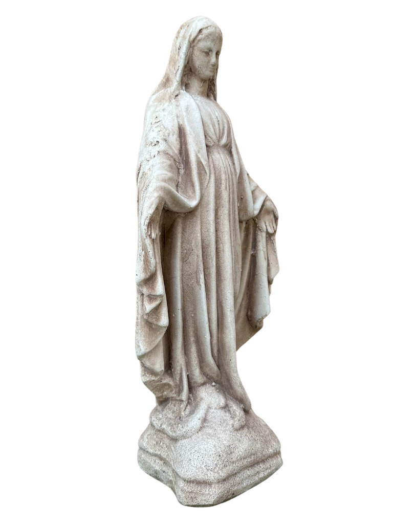 Madonna Immacolata Miracolosa in Cemento H40 Anticata Marrone - Notaro Manufatti