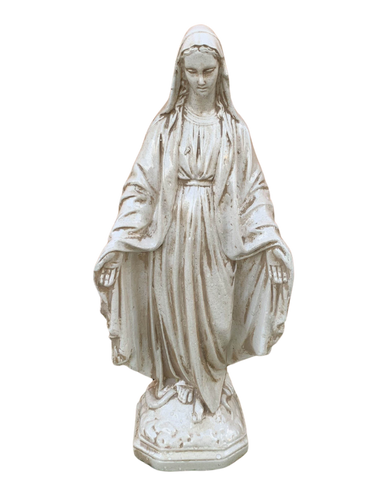 Madonna Immacolata Miracolosa in Cemento H47 Anticata Beige - Notaro Manufatti
