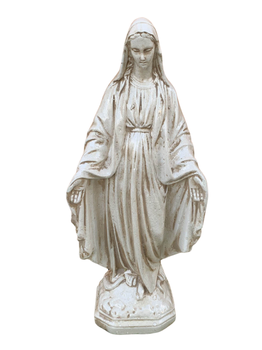 Madonna Immacolata Miracolosa in Cemento H47 Anticata Beige - Notaro Manufatti