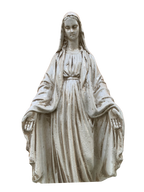 Madonna Immacolata Miracolosa in Cemento H47 Anticata Beige - Notaro Manufatti