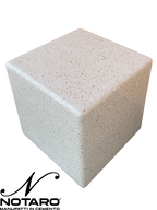 Cubo Stone - Tavolino o Sgabello in Cemento dal Design Moderno in Bianco Botticino - Notaro Manufatti