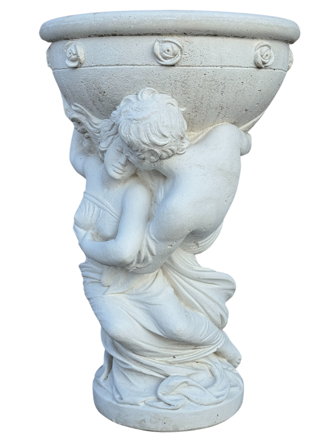 Porta Vaso Amore e Psiche - Bianco