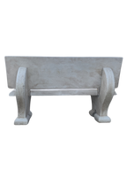 Panchina Artistica Con Schienale in Cemento Bianco – Finitura Anticata Beige - Notaro Manufatti