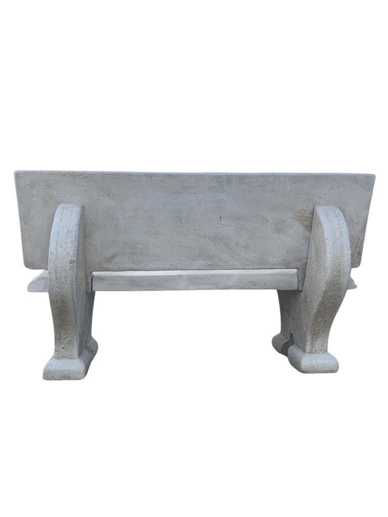 Panchina Artistica Con Schienale in Cemento Bianco – Finitura Anticata Beige - Notaro Manufatti