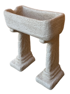 Lavabo Rustico in Cemento Anticato Beige - Stile Artigianale e Resistente - Notaro Manufatti
