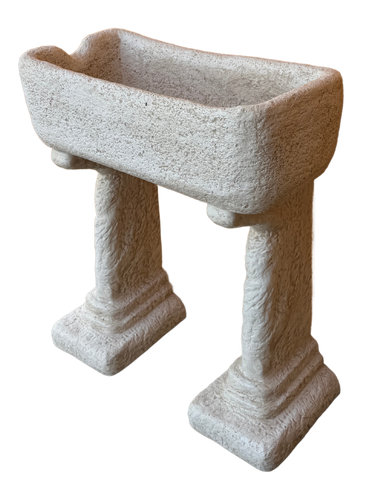 Lavabo Rustico in Cemento Anticato Beige - Stile Artigianale e Resistente - Notaro Manufatti