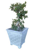 Vaso Quadrato Vimini con piedi - Grigio - Notaro Manufatti