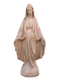 Madonna Immacolata Miracolosa in Cemento H47 Anticata Marrone - Notaro Manufatti