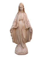 Madonna Immacolata Miracolosa in Cemento H47 Anticata Marrone - Notaro Manufatti