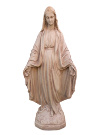 Madonna Immacolata Miracolosa in Cemento H47 Anticata Marrone